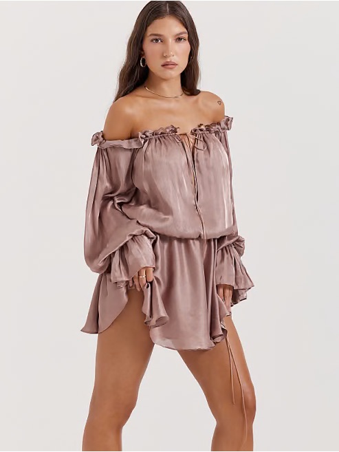 House Of Cb Chaya Mini Dress In Hazelnut